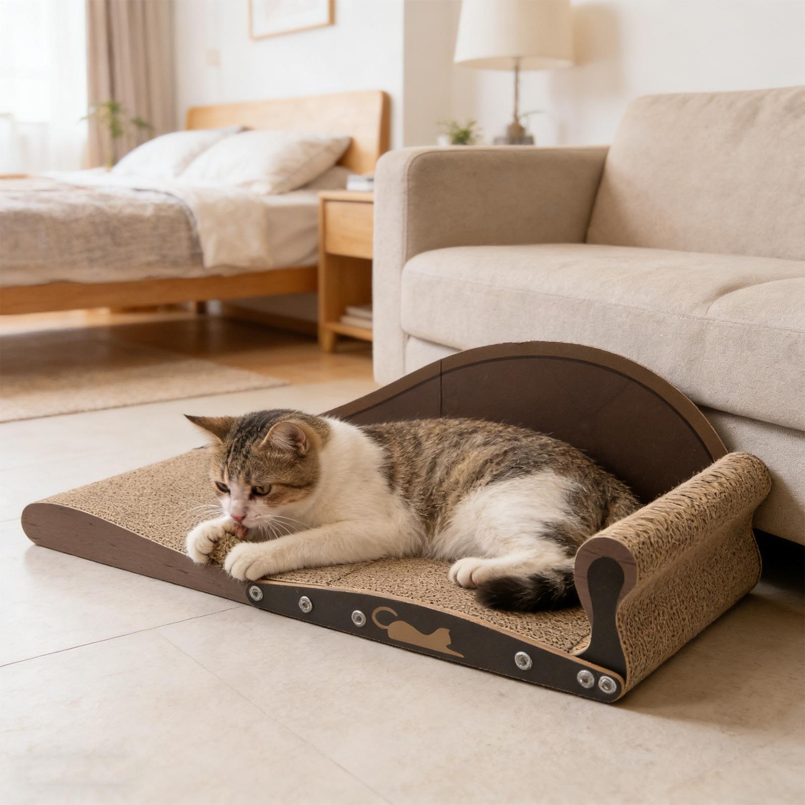 Cat Couch Bed Furniture Corrugated Cardboard Scratching Lounge durable Cat Scratcher Scratch-resistant Sofa Protector China Mainland