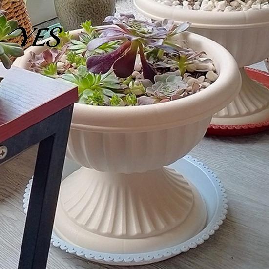 Vaso da Fiori in Plastica, Fioriera a Forma di Calice, Fioriera Leggera con Fori di Drenaggio Decorativi per Interni Esterni Giardino Patio