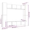 8 pc TV Cabinet Set Smoked Oak Particleboard