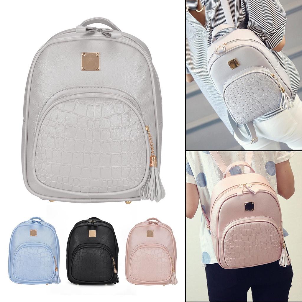 Elegant Women Pu Leather Braided Backpack With Adjustable Straps For Daily Use