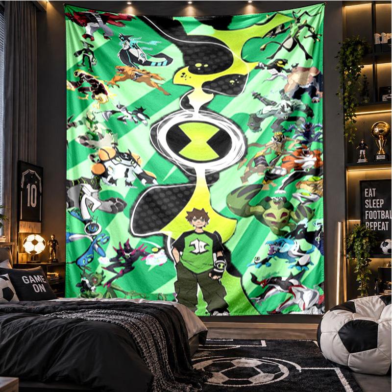 Ben 10 Cartoon Theme Beach Towel Personalized Custom Name & Text Soft Quick Dry Beach Towel for Swimming Travel