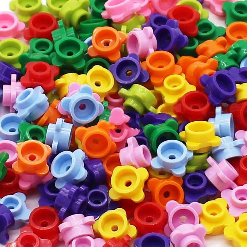 Small  Building Block 4 Petal Flowers Flower Stem Plant Landscape Flower Bed Ornament Compatible with LEGO Garden 3741  33291