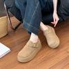 Thick-soled Women's One-pedal Women's Single Shoes Retro Widened and Fattened Large-size Women's Shoes