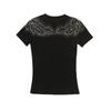 Sommer Neue Europäische Kleidung Damen T-Shirt Luxus Heiße Diamanten Tops Shirts Mode Kurzarm Slim Baumwoll-Tees