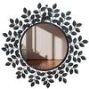 Rust Proof & Weather Proof Wall Mirror - Ideal Mirror for Living Room,  Foyer | Entryway, Wash Basin Area Shiny Black, 72 Cms | 28 Inches 1 Piece