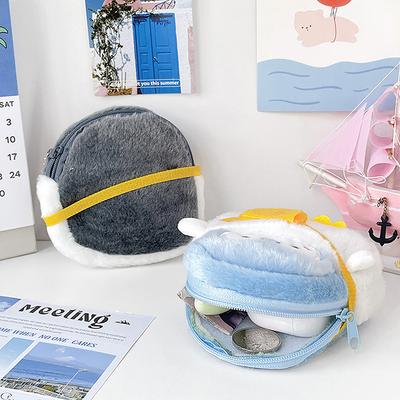 Porte-monnaie mignon en forme de petit pingouin, mini porte-monnaie souple en forme de dessin animé, joli sac de données, simple et durable, en peluche, accessoires