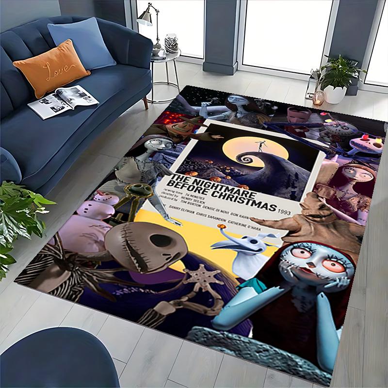 1pc Nightmare Before Christmas Carpet for Playroom Bedroom Living Room Sofa Home Decor,Game Area Rug Non-slip Floor Mat. D7280132