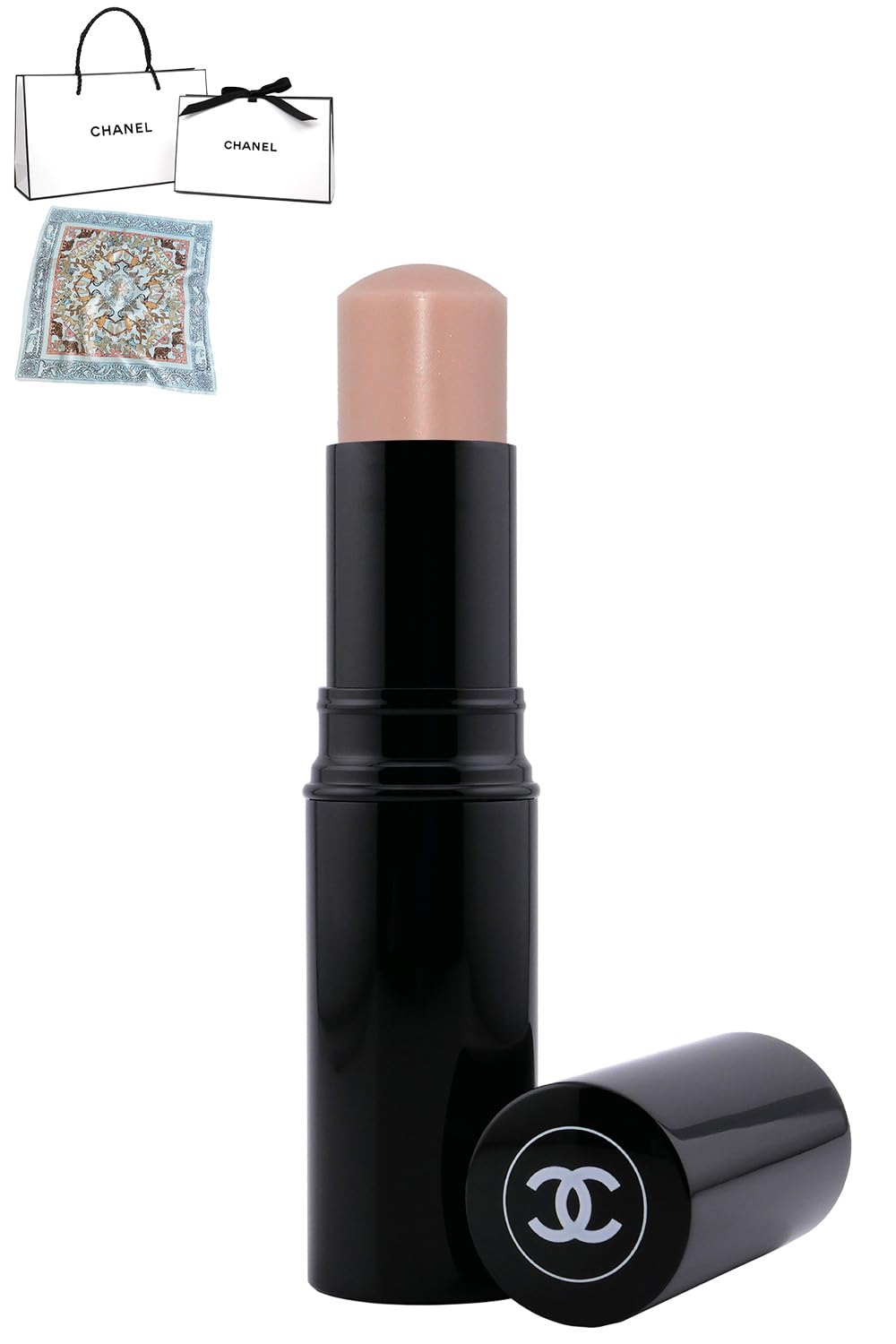 с покупкой CHANEL Baume Essentiel Face Color Glow Stick Хайлайтер Румяна с Оригинальным Шарфом в Подарок [В комплекте сумка] & - (прозрачный)