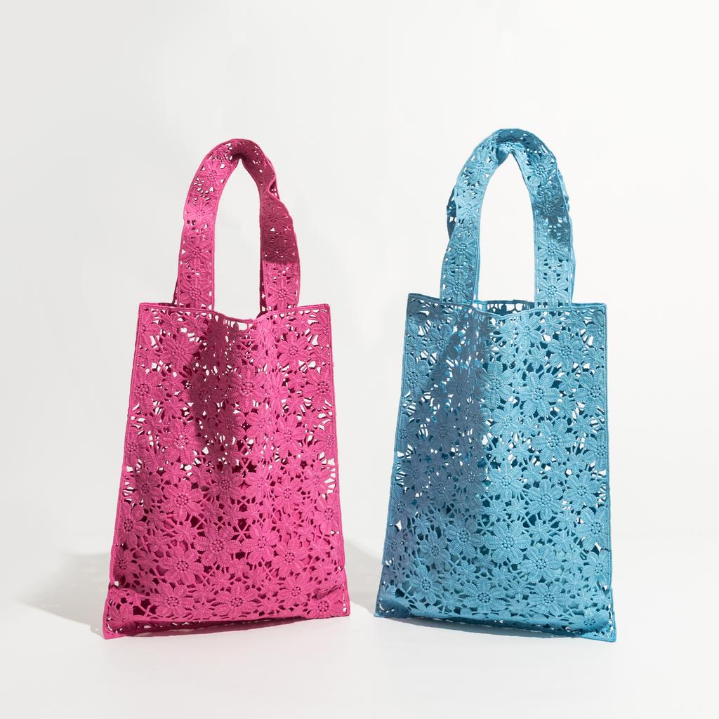 Ladies Shoulder Bag Luxury Summer Beach Bag Cute Fashion Hollow Flower Tote Bag Elegant Handbag Big Shopping Bag