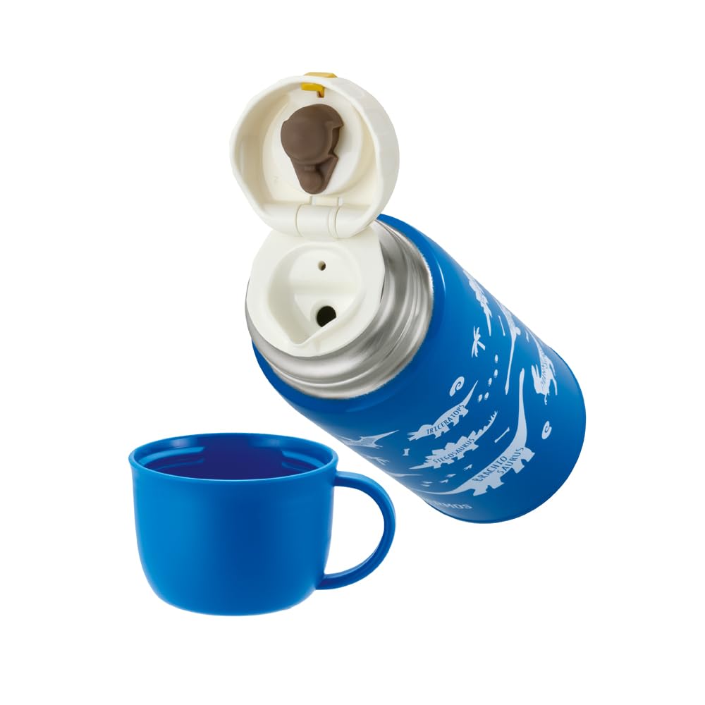 Thermos Vacuum Insulated Water Direct Includes Suitable for Suitable for School or BLBW Two-Way Bottle, 0.6L/0.63L, Blue-Brown, Drinking, Cup,