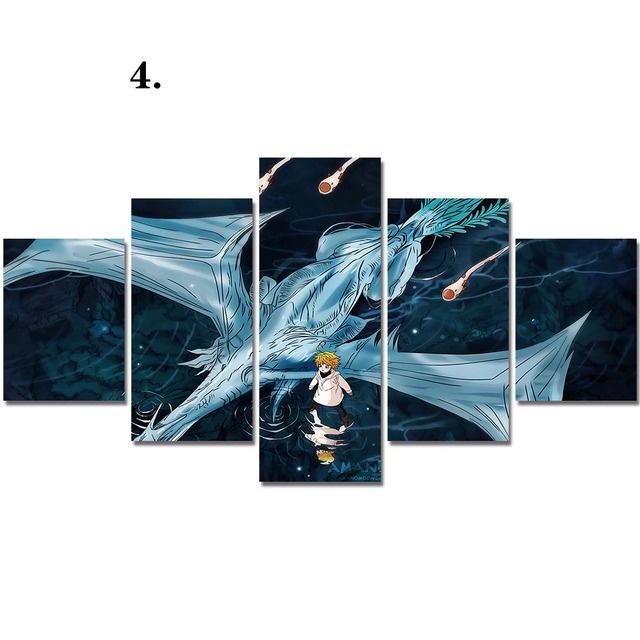 Canvas Anime Characters Painting 5 Pieces The Promised Neverland Posters Modern Home Decor Wall Picture Living Room No Frame Art