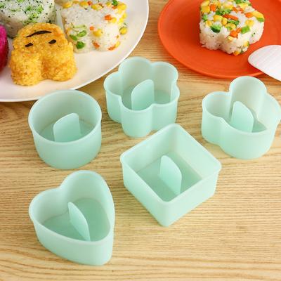 5pcs/set Quick Sushi Mold Rice Ball Maker Cake Bread Baking Tools Sandwich Cutter Household Fun DIY Bento Making Machine for Kid