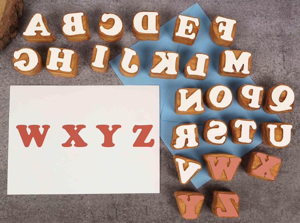 IBA Indianbeautifulart Textile Printing Block Uppercase A-Z Alphabet Hand Carved Wood Letters Wooden Stamp Wood Block