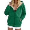Women's Lambswool Coat Heavyweight Plus Velvet Thick Hoodie Cardigan