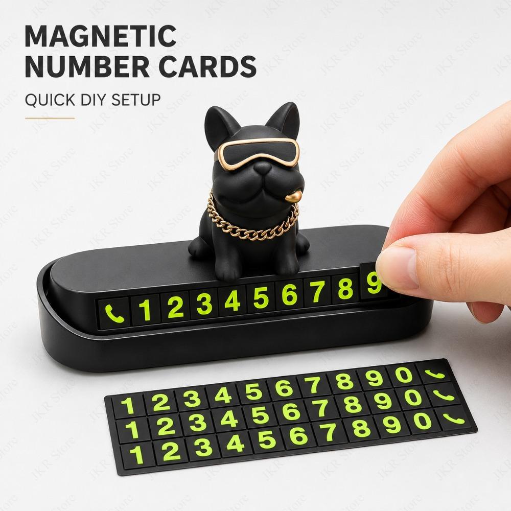 Car Temporary Parking Phone Number Plate Dog Decor Hidden Number Card for Dashboard Contact Sign Auto Interior Ornament Use Kit