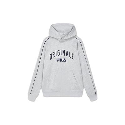 Fila Color Block Hooded Pullover American Style Sweatshirt Men Sweatshirt Flower-Gray F11M349201F-MG