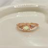 Japanese Exquisite Copper Inlaid Colorful Zircon Ring Women'S Exquisite Square Rhombus Personalized Ring Light Luxury Jewelry