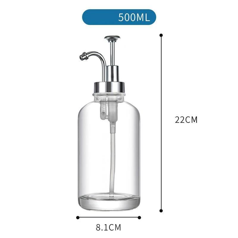 Sticla de șampon din sticlă transparentă High End Home Hotel Sticla de săpun de mână Tip de presare Set de sticle de dezinfectant de mâini Accesorii pentru baie