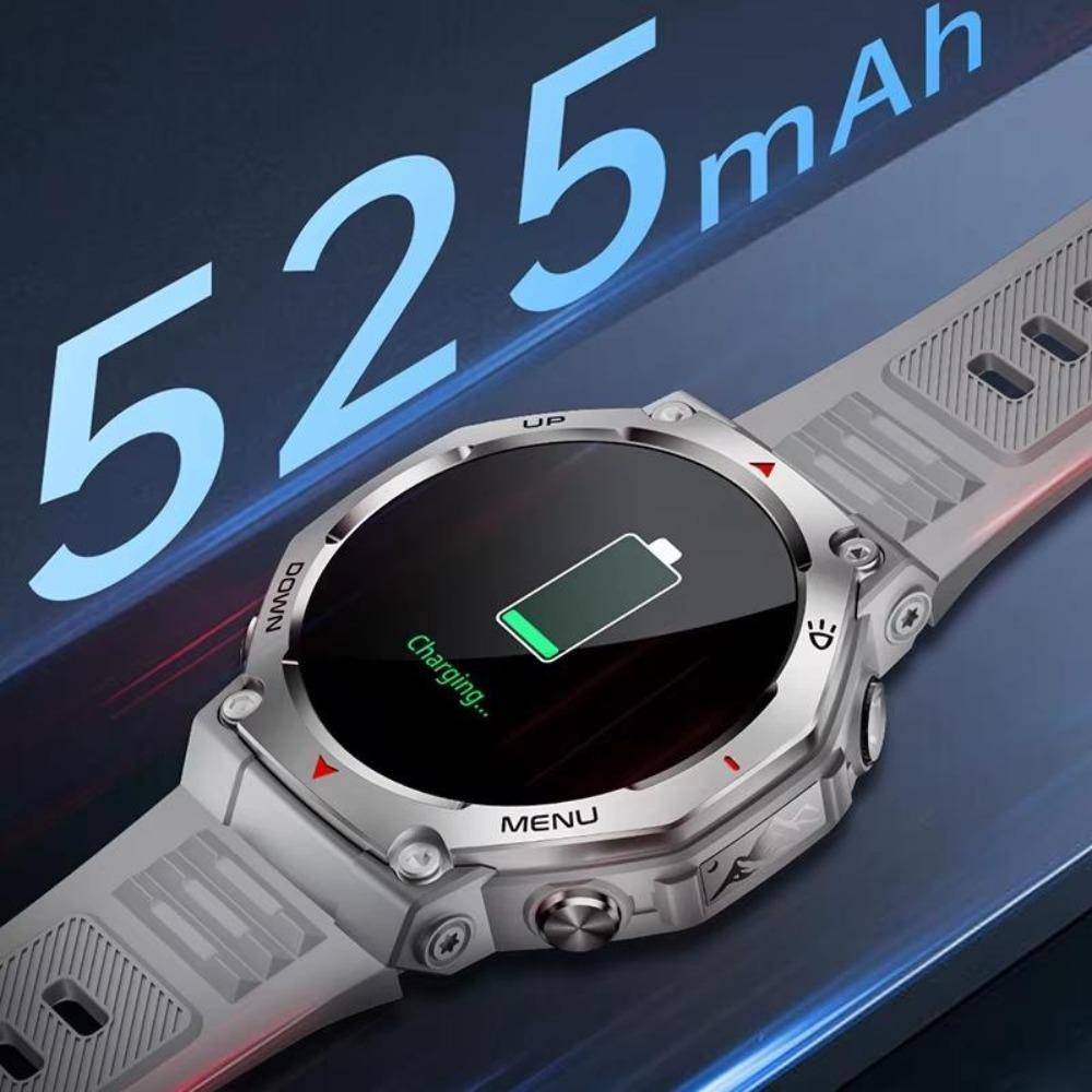 2026 New Flashlight-UV Light Smart Watch 5ATM Waterproof 1.43 Inch AMOLED Heart Rate 100 Sport Modes Bluetooth Call Smart Watch