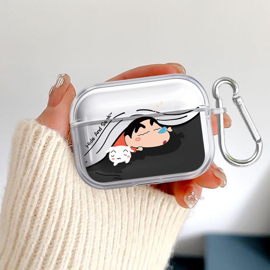 Case For Airpods 1 2 4 Pro Pro3 3 Pro2 Clear Earphone Cases Cover Cute Crayons Shinchan
