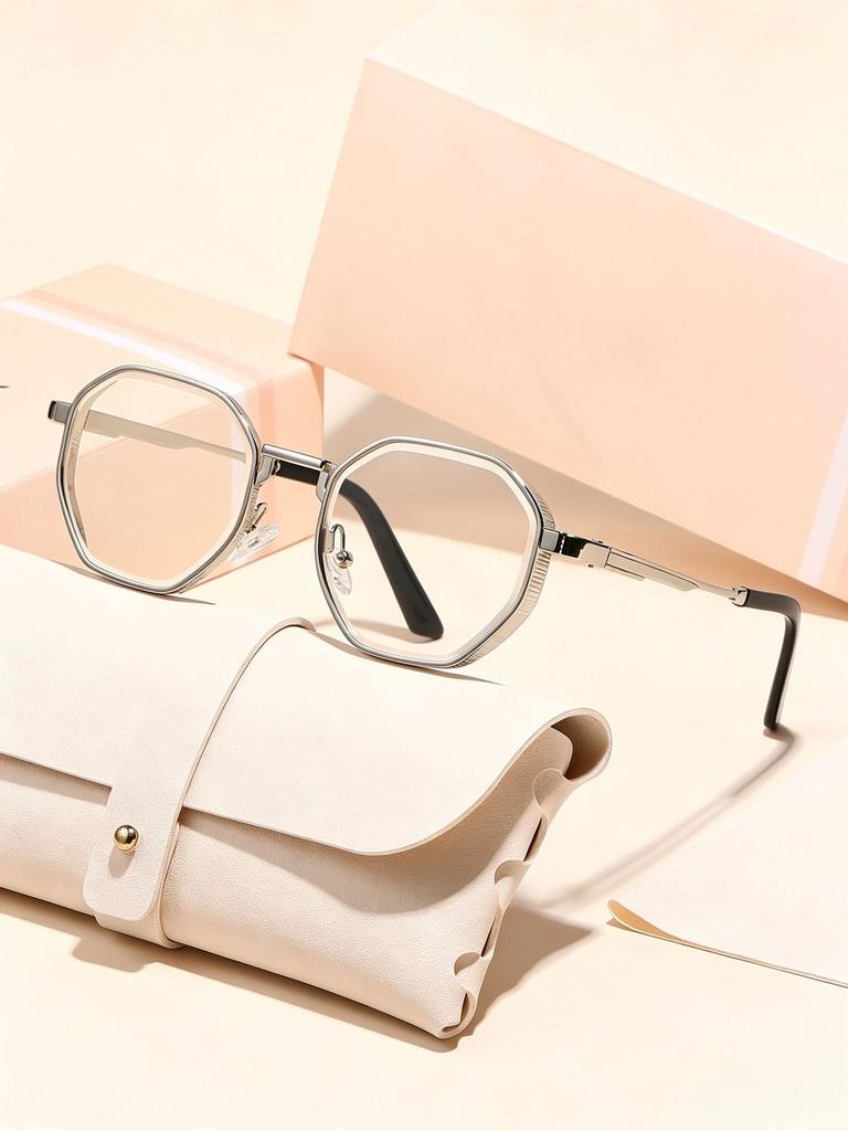 Small round frame fashion flat mirror versatile plain face white temperament trend new popular high-end frame glasses