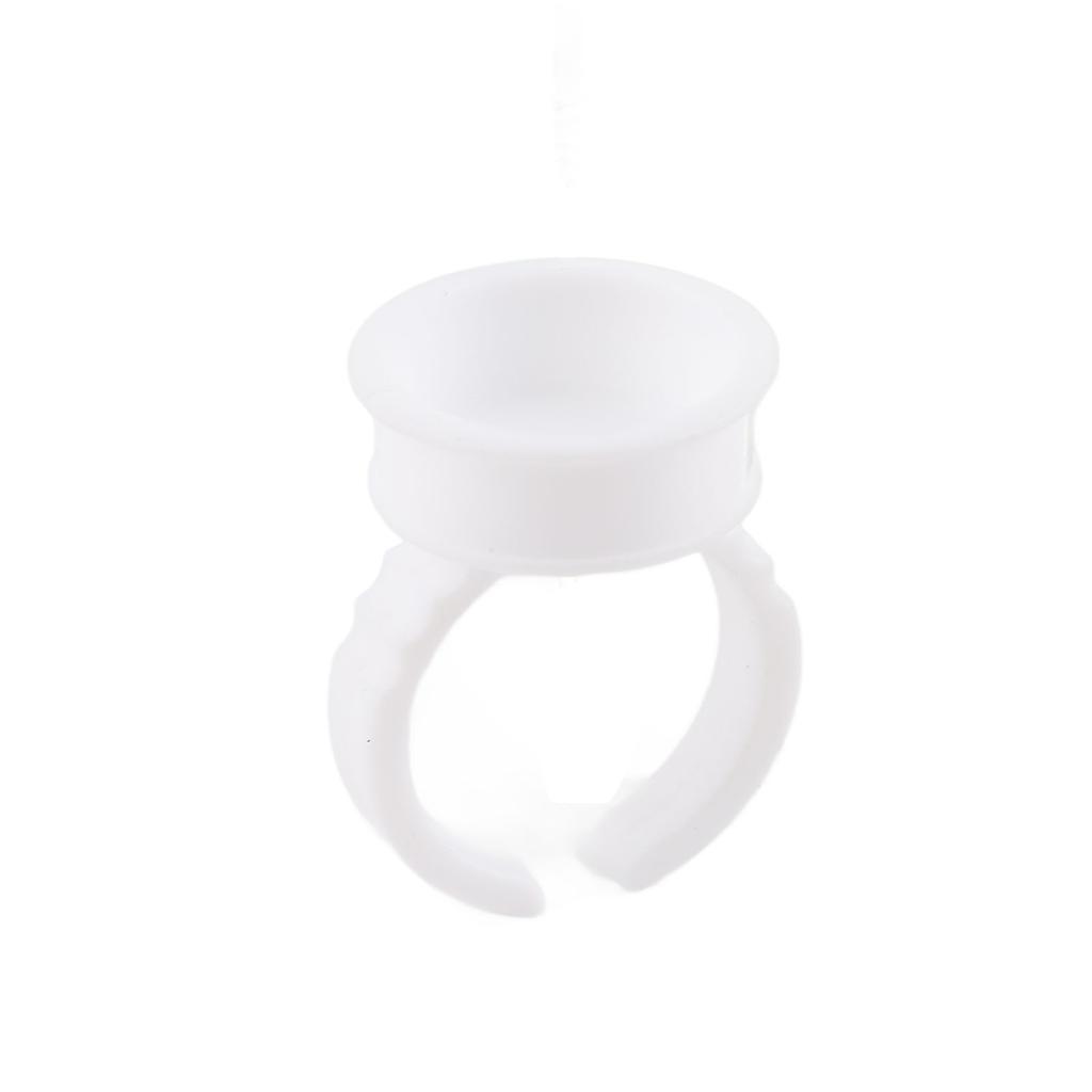 100pcs Disposable Glue Ring Pallet Holder for Eyelash Extension White Plastic Glue Pallet Tatto
