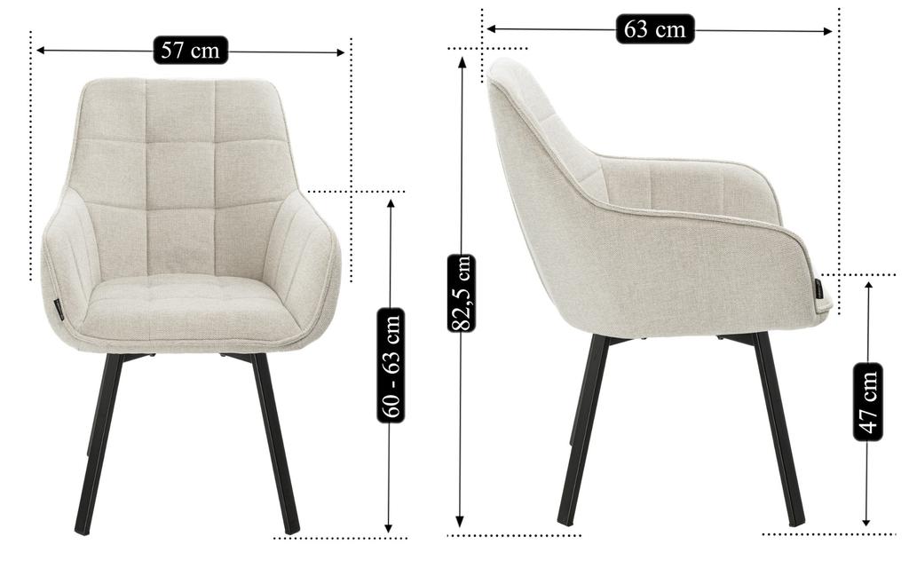 Swivel half stool bar stool ELMO fabric gray