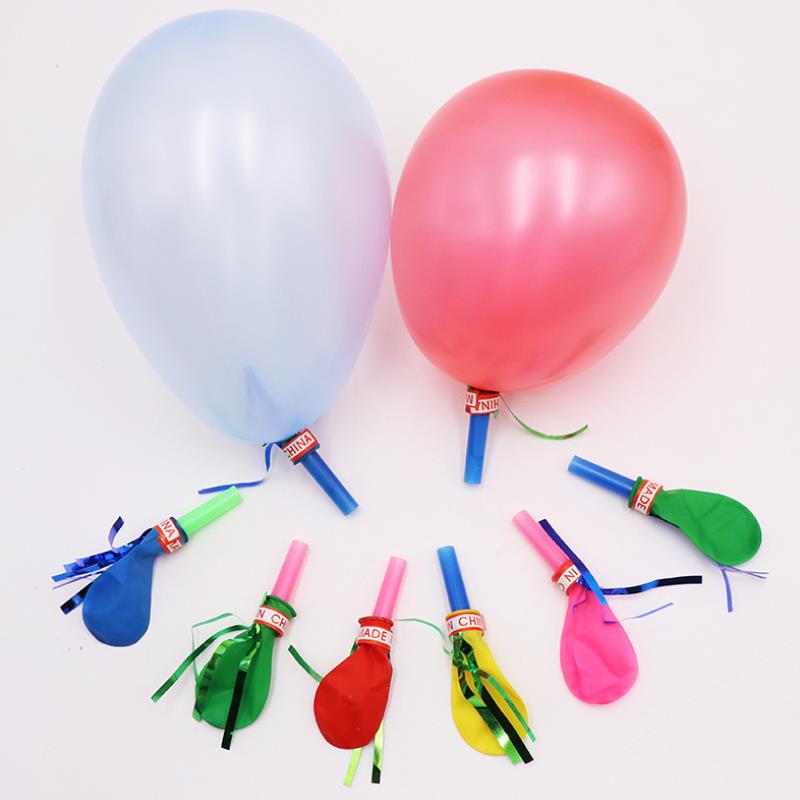 50 Stück Lustige Bunte Blaswhistle-Ballons Für Kinder Geburtstagsfeier Festival Cheerleading Geschenk Dekoration Clown Requisiten