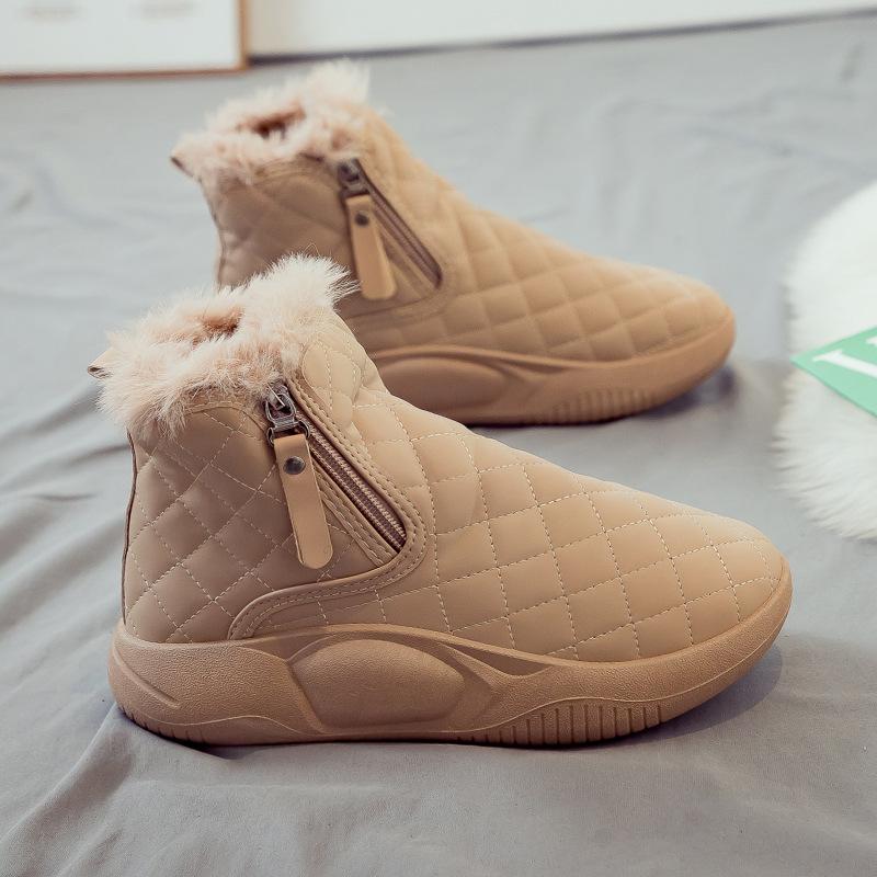 High-top Cotton Shoes Winter Velvet Thickened Warm Snow Boots Women's Versatile New Cotton Boots Large Cotton Women's Shoes Winter