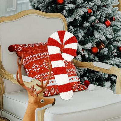 Christmas Candy Cane Pillow Decorative Sofa Pillow Plush Cushion Christmas Decorations Lollipop Design Cute Plush Throw Pillow