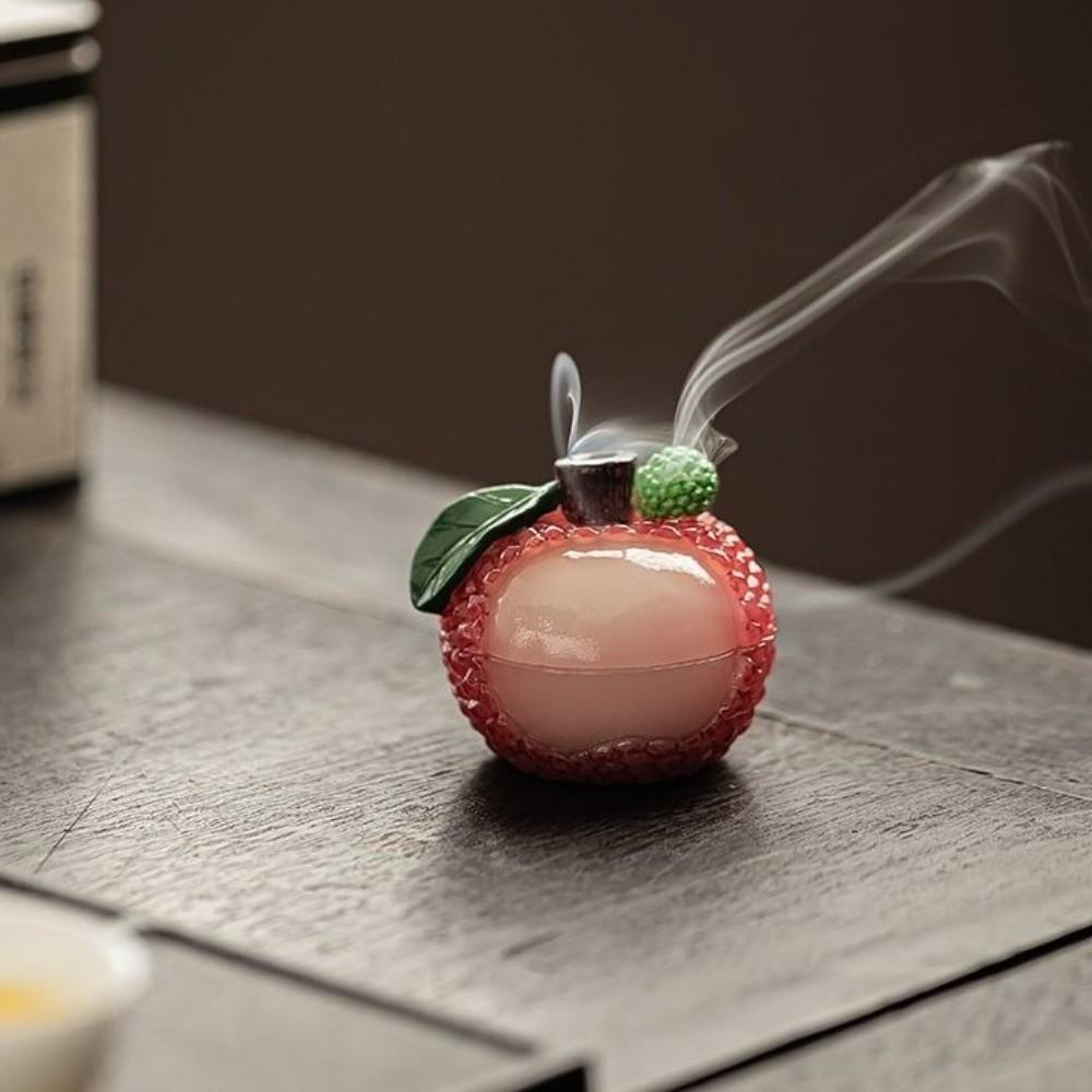 Decorative Resin Litchi Incense Burner Creative Home Ornaments Fruit Aromatherapy Stove Exquisite Mini Incense Burner Office