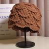 Japanese Handmade Shell-Style Wool Crochet Beanie - Versatile, Warm, and Stylish with Floral Design