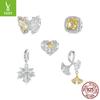 Autumn Ginkgo Biloba Diy Bracelet Beaded Accessories, Romantic Mori S925 Sterling Silver Butterfly Beads