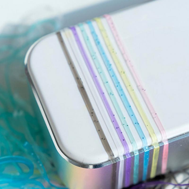 Daiso Glitter Pastel Color Tpu Bands  Pack Of 120