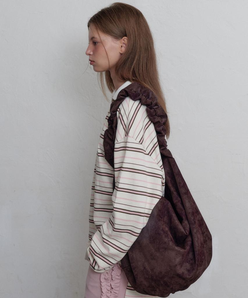 Moonish Shirring Gather Bag (Plum Brown)