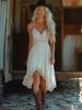 Vintage Bohemian Western Style Suspender Lace Dress