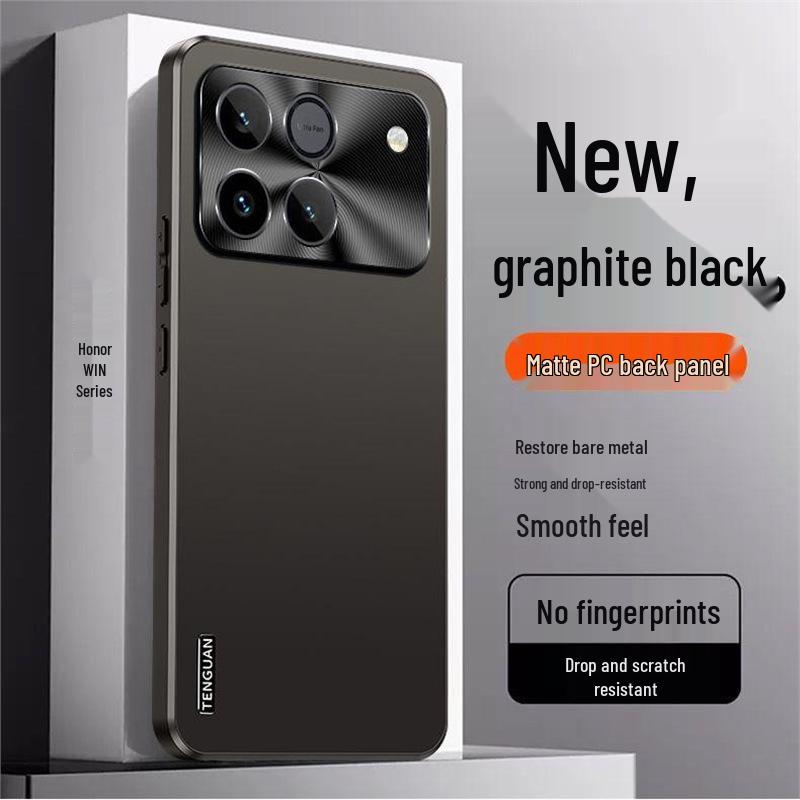 New Honor Frosted Phone Case: Ultra-Thin, Full Lens Protection, Anti-Drop, Business Stylish for Men & Women WIN чёрный