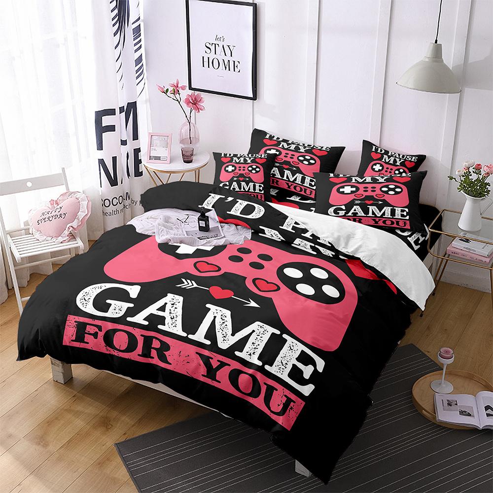 Gamer Duvet Cover for Boys Gaming Comforter Cover Games Gamepad Polyester Bedding Set Kids Game Room Decor Video Game Controller