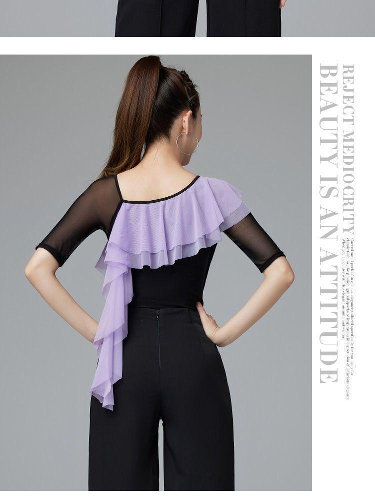 Women's Modern Latin Dance Practice Top - Elegant Style for Europe, America, and Southeast Asia