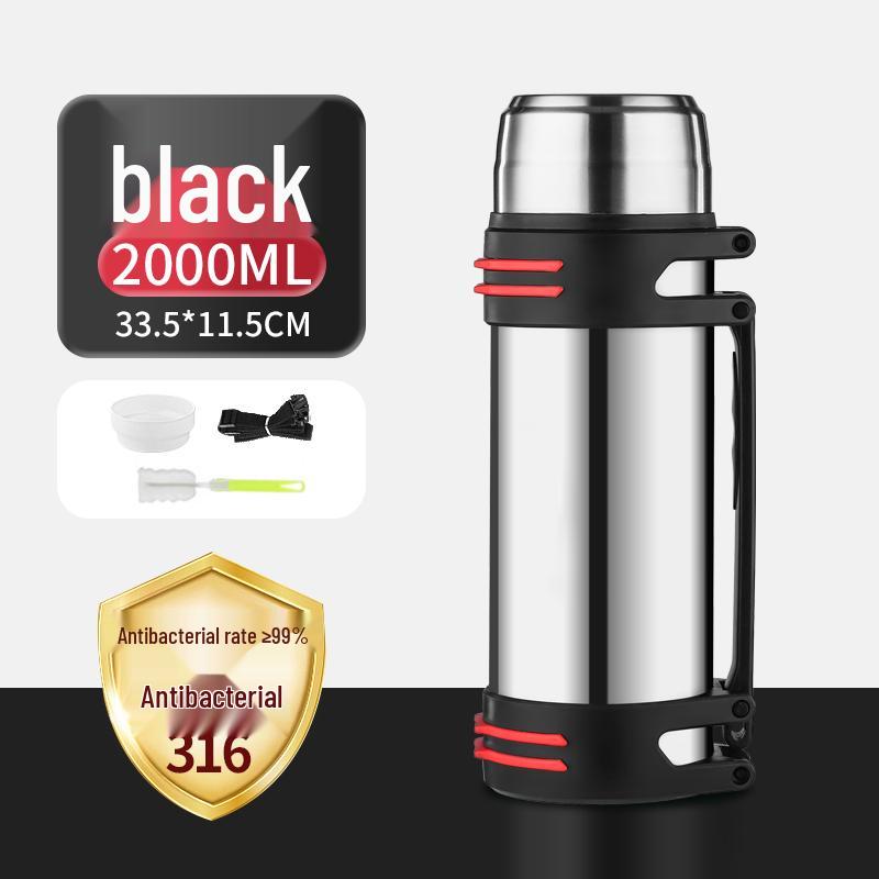 316 Stainless Steel Large Capacity Thermos Flask for Outdoor, Construction, Home Use - Portable Hot Water Bottle for Men and Women