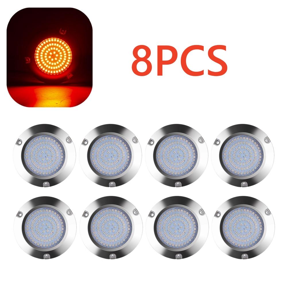8PCS Underwater Marine Light 90LED Subnautica Boat Lighting Sailing Boat Speedboat 12v 24v 60W Stainless Steel Transom Light