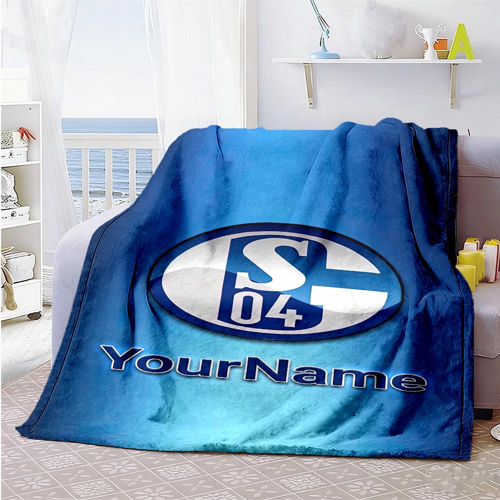 Coperta Personalizzata Fc Schalke 19 Testo Regalo Coperta Personalizzabile Morbida e Accogliente Perfetta per Divano Soggiorno Letto Uso Stagione Singola