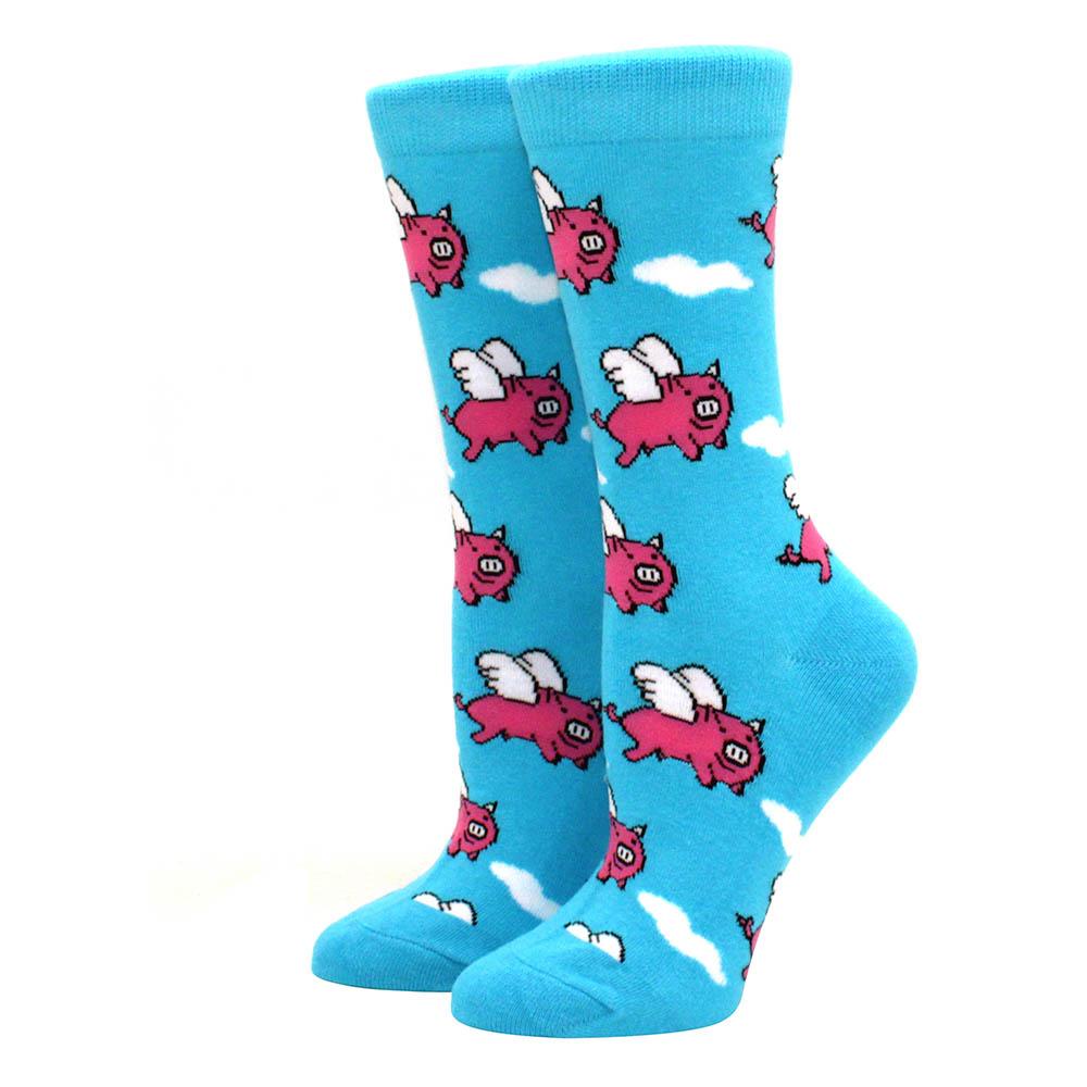 1 Pair S Funny Socks Women Casual Cartoon Fruit Banana Avocado Lemon Egg Cookie Donuts Happy Harajuku Skateboard Socks