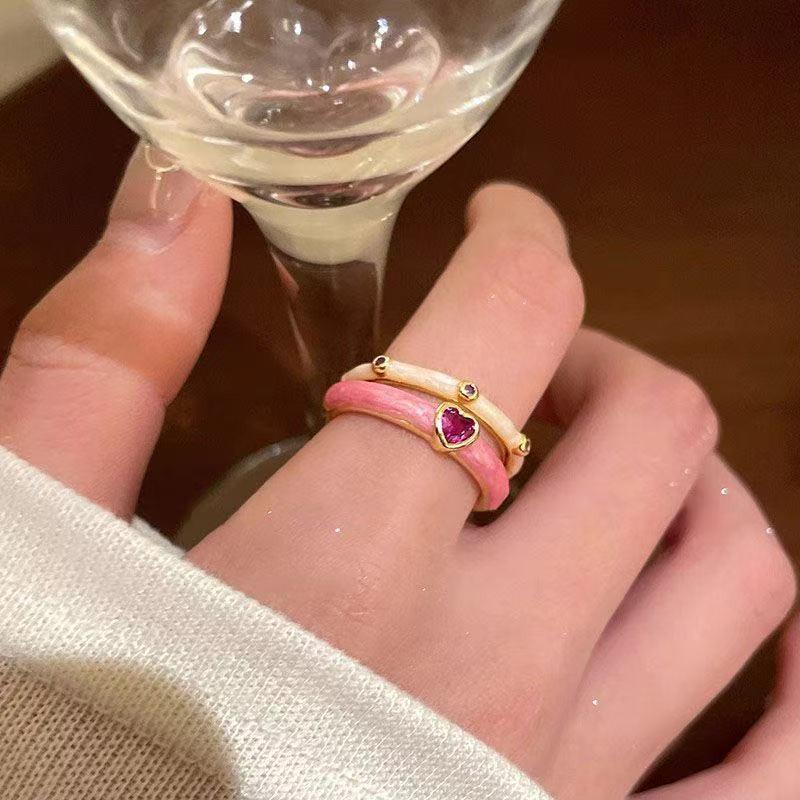 Bunter Zirkonia-Regenbogen-Offenring für Damen – Süßes, Cooles Stapelbares Design