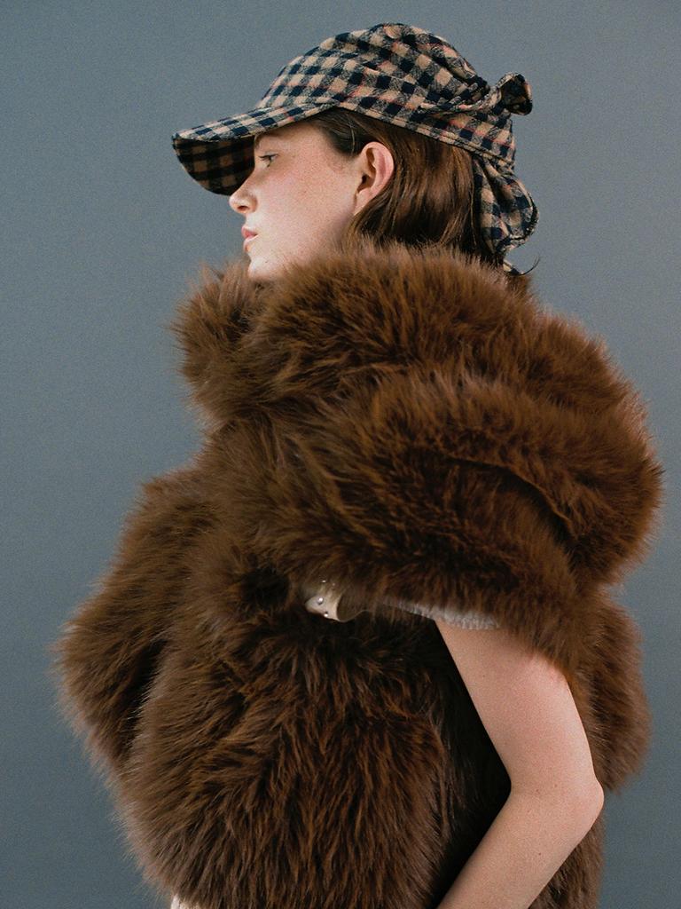 Eosseomnijeu Scarf Cap_Check Brown