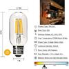 Dimmable T45 LED Edison Bulb,2700K Warm White,6W Antique Tubular LED Filament Bulbs,60 Watt Equivalent E26 Base,550Lm,Pack of 6