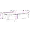 Raised Garden Bed with Liner 120 X 45 X 25 Cm Solid Pine Wood