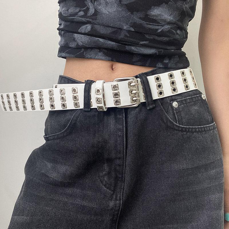 Women's Rivet Belt Fashion Casual Punk Style Pu Leather Waistband Personalized Waistband Decoration Accessory