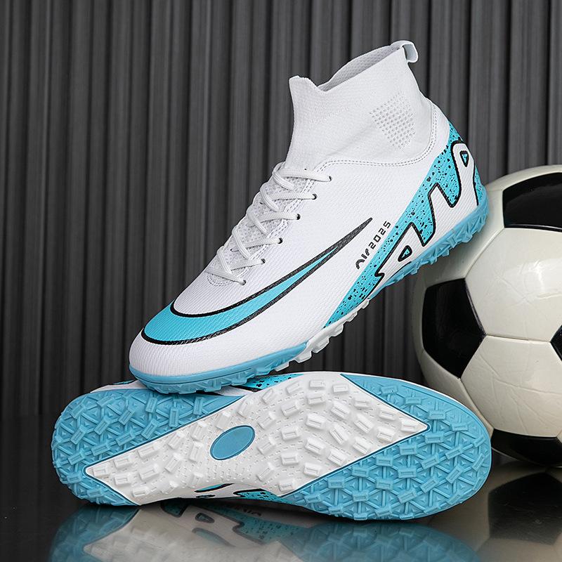 Professional Football Socks Shoes Men's TF Broken Nails Artificial Grass Non-slip Training Shoes High-top Teenagers Men's Long Nails
