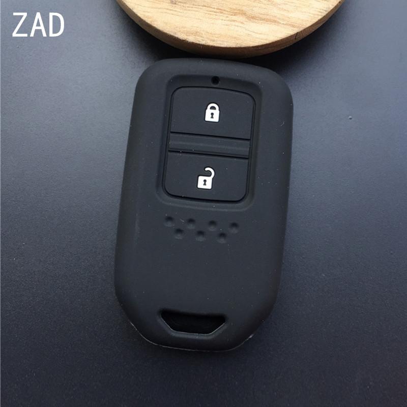 ZAD 2 button silicone rubber car key cover case holder for honda Vezel city civic Jazz CRV Crider HRV Fit Freed Smart key